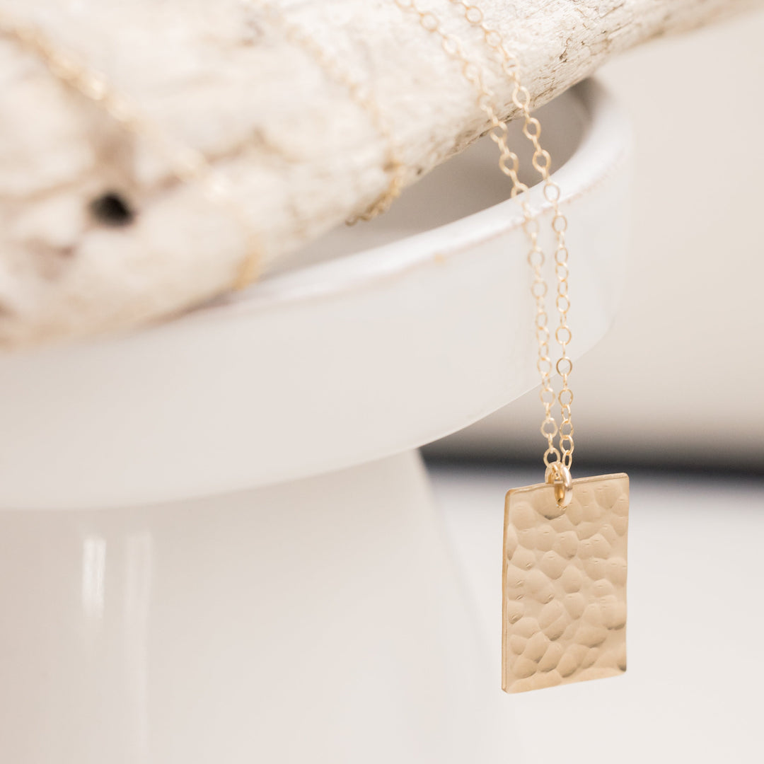 Hammered Rectangle Necklace