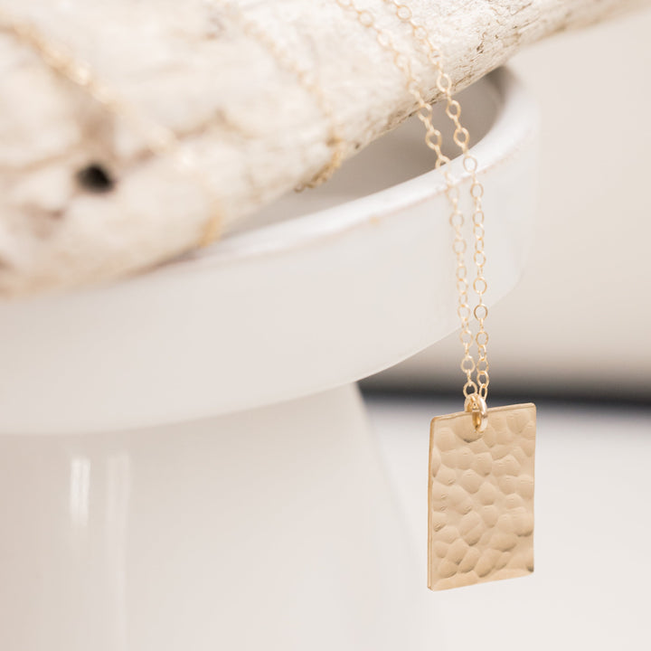 Hammered Rectangle Necklace
