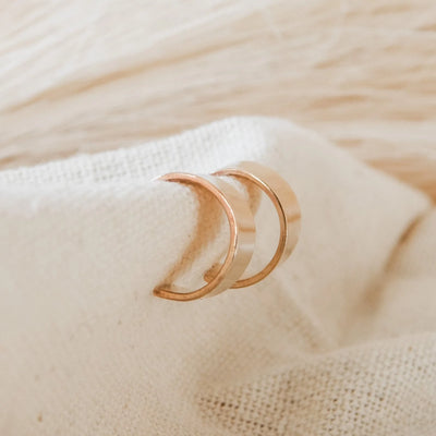 Thick Huggie Hoop Stud Earrings