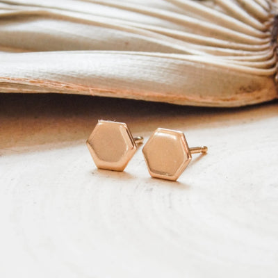 Hexagon Stud Earrings