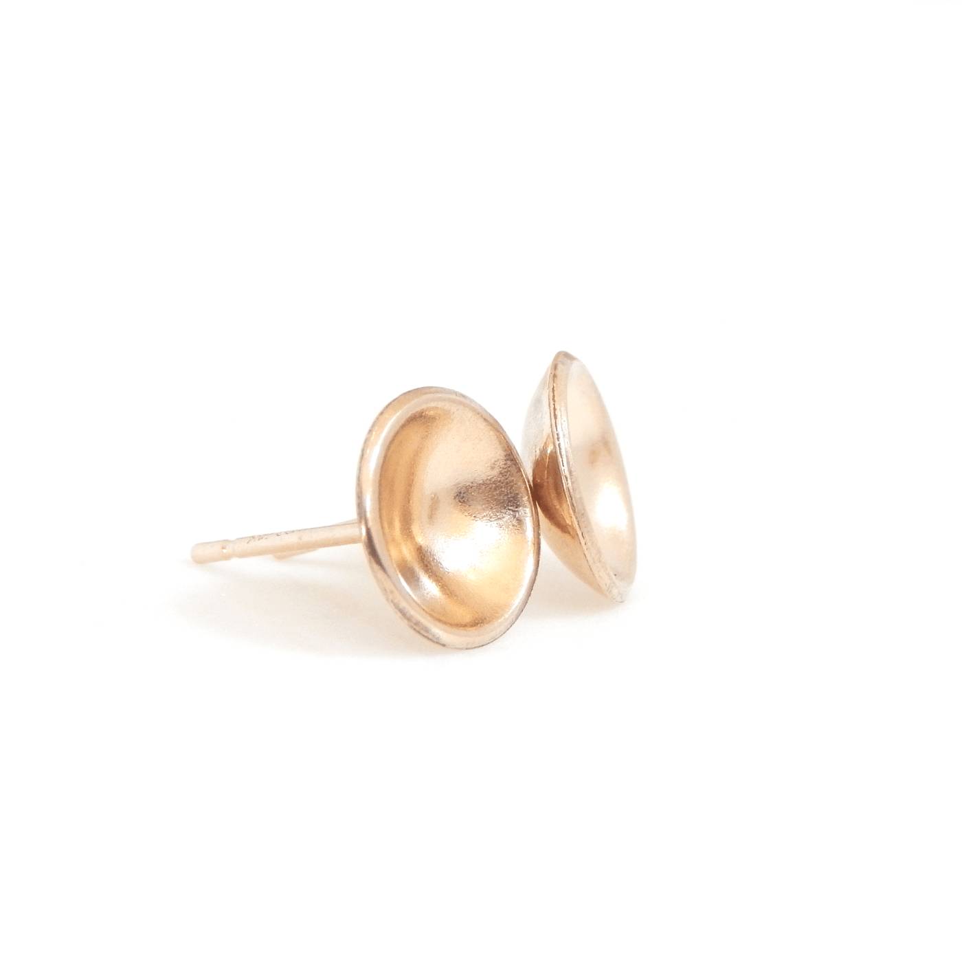 Concave Disc Stud Earrings - Barberry + Lace