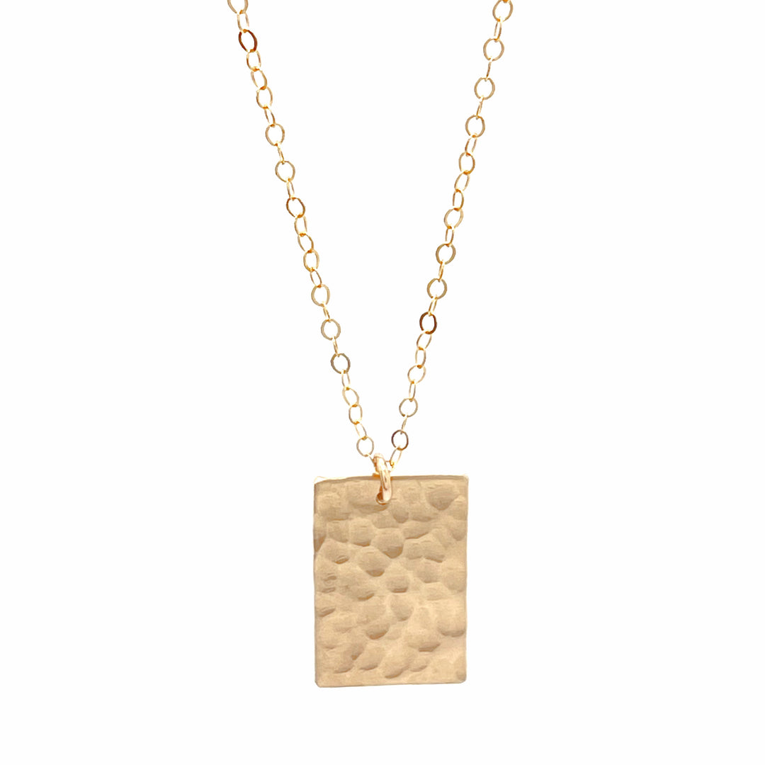 Hammered Rectangle Necklace