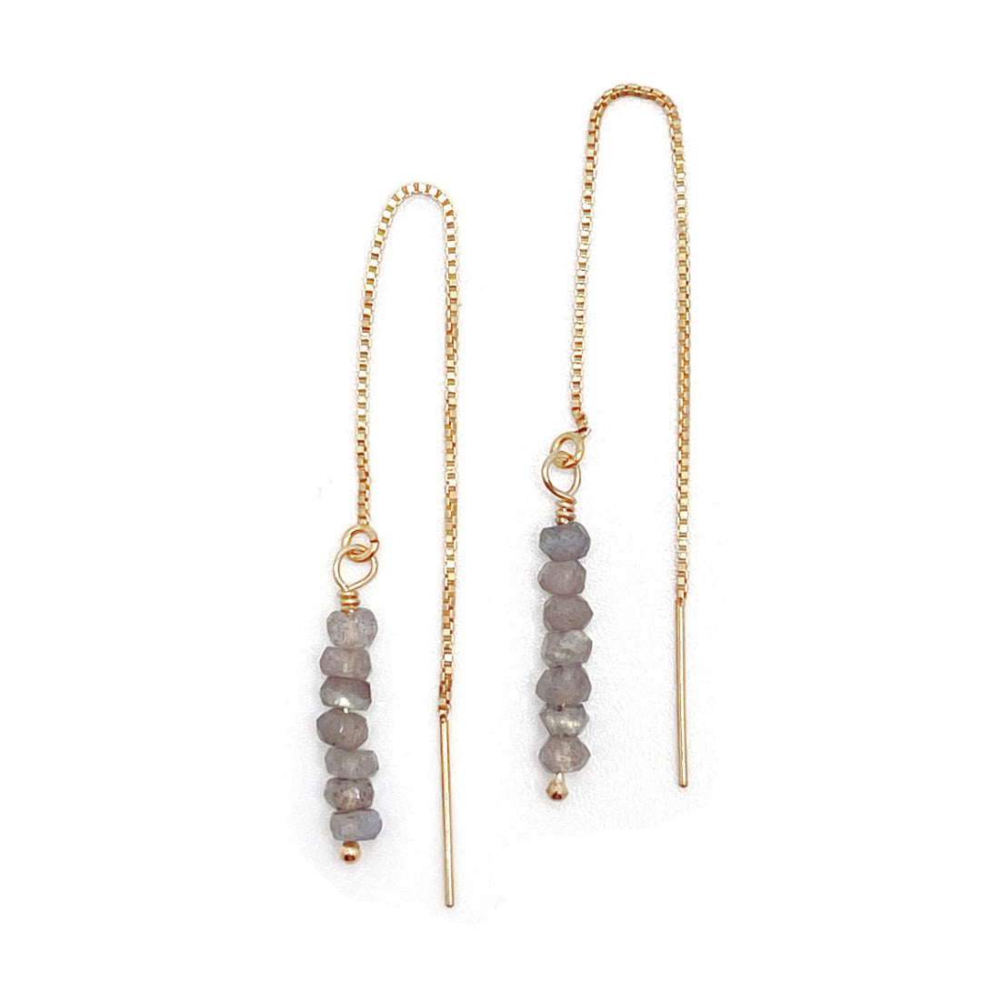 Labradorite Threaded Earrings