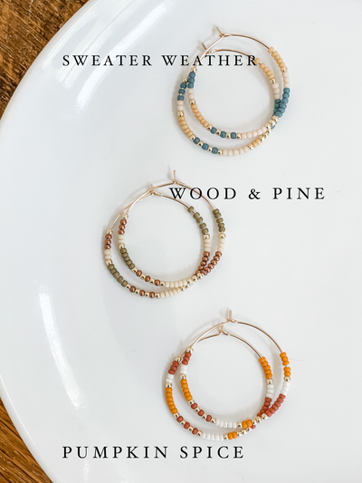 Fall Edition - Beaded Hoop Earrings
