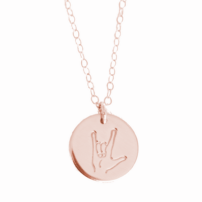 'I Love You' Disc Necklace