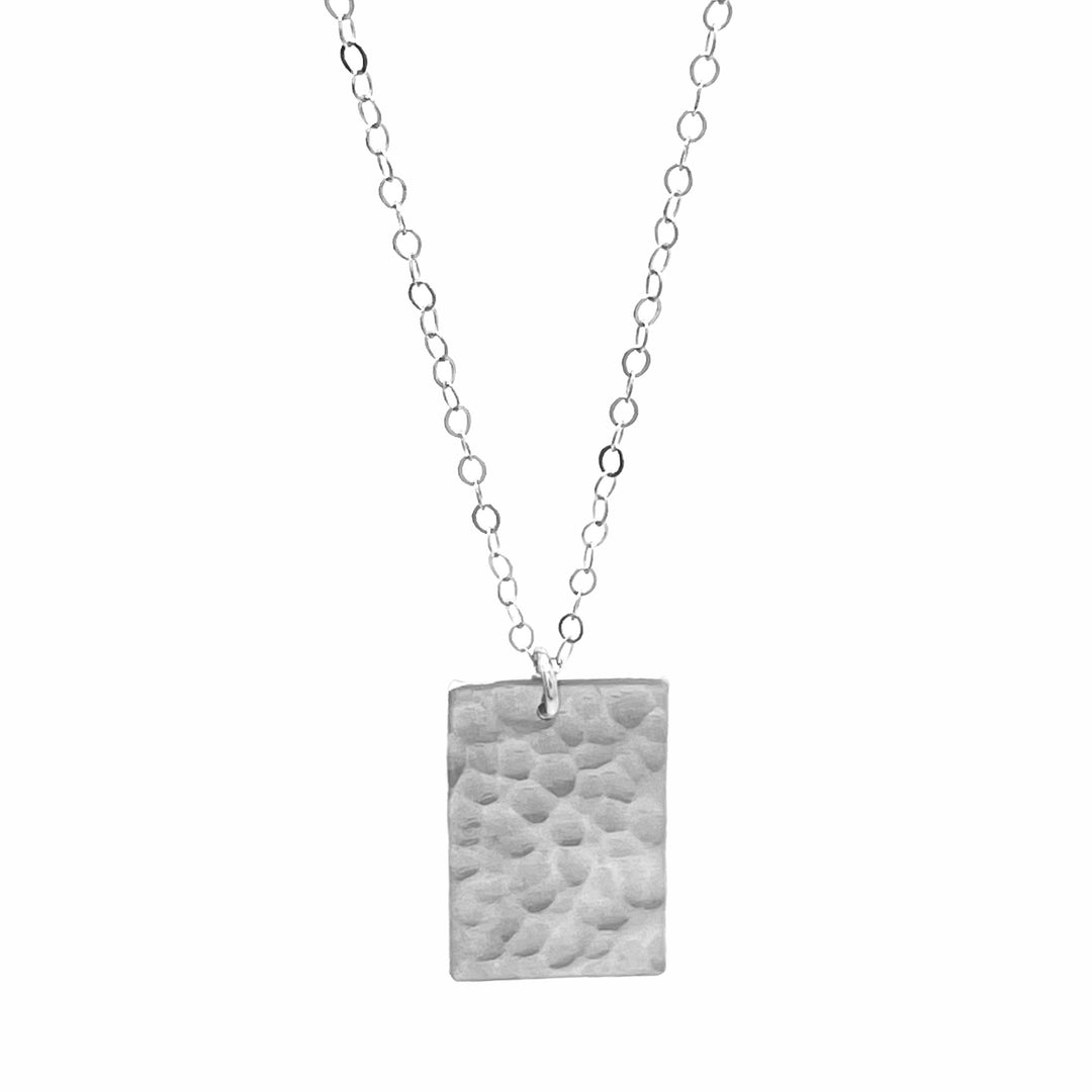 Hammered Rectangle Necklace