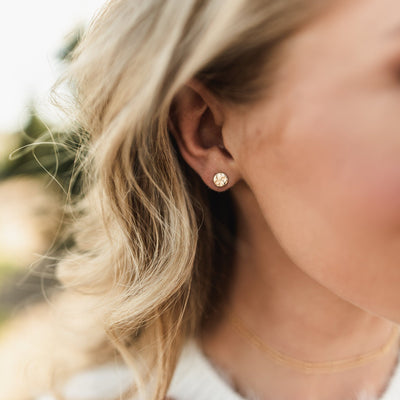 Circle Stud Earrings - Barberry + Lace