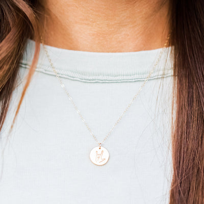 'I Love You' Disc Necklace