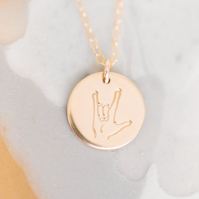 'I Love You' Disc Necklace