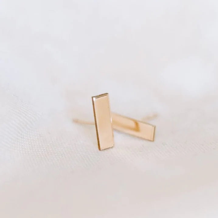 Short Bar Stud Earrings