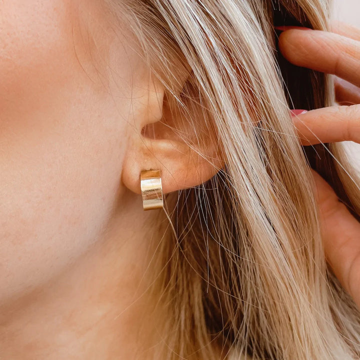 Thick Huggie Hoop Stud Earrings