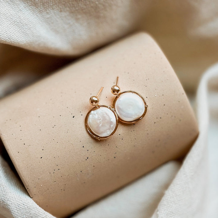Fresh Water Pearl Halo Earrings