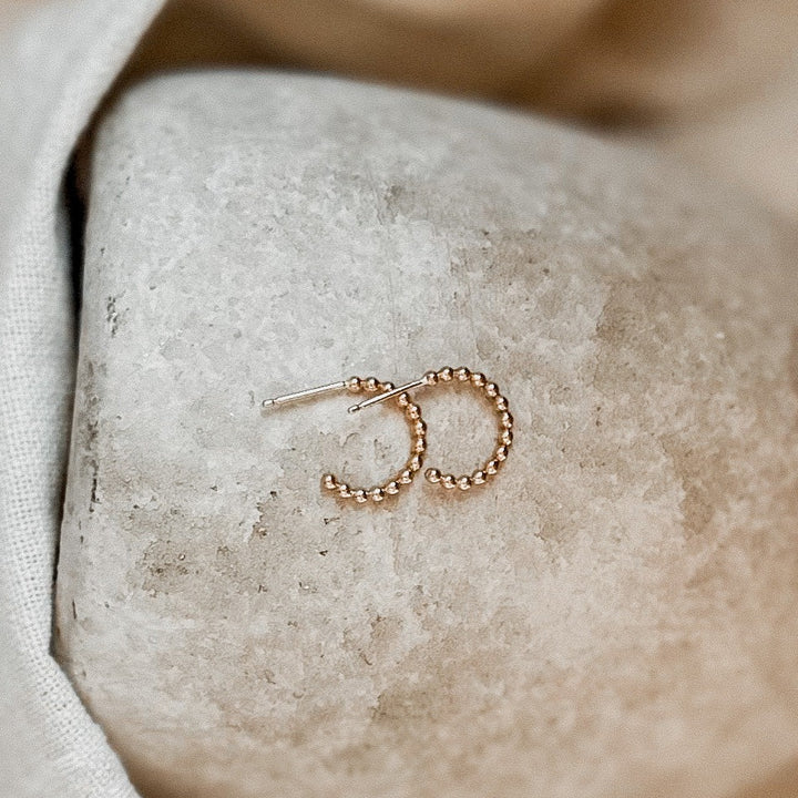Beaded Huggie Hoop Earrings