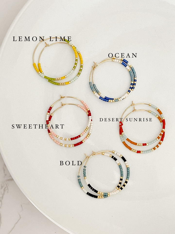 Summer Edition - Beaded Hoop Earrings