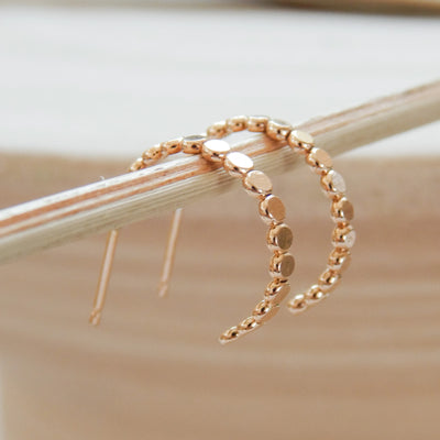 Pebble Hoop Stud Earrings