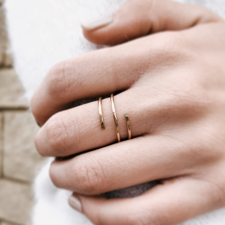 Hammered Wrap Ring - Barberry + Lace