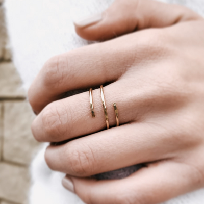 Hammered Wrap Ring - Barberry + Lace