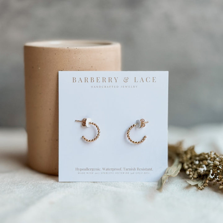 Beaded Huggie Hoop Earrings