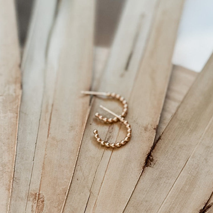 Beaded Huggie Hoop Earrings