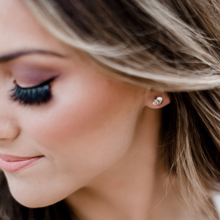 Herkimer Diamond Stud Earrings - Barberry + Lace