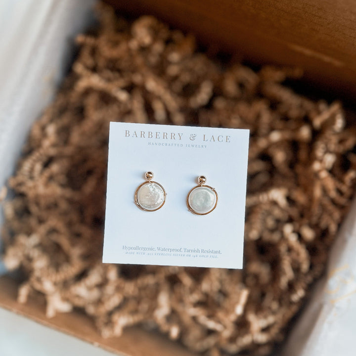 Fresh Water Pearl Halo Earrings